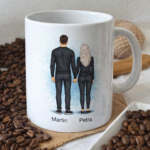 hrnek s potiskem páru muž a žena blond milenci